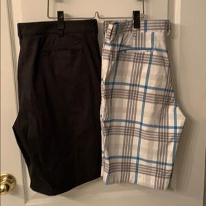 Set of 2, Nike Tour Perf gold shorts. Size 36